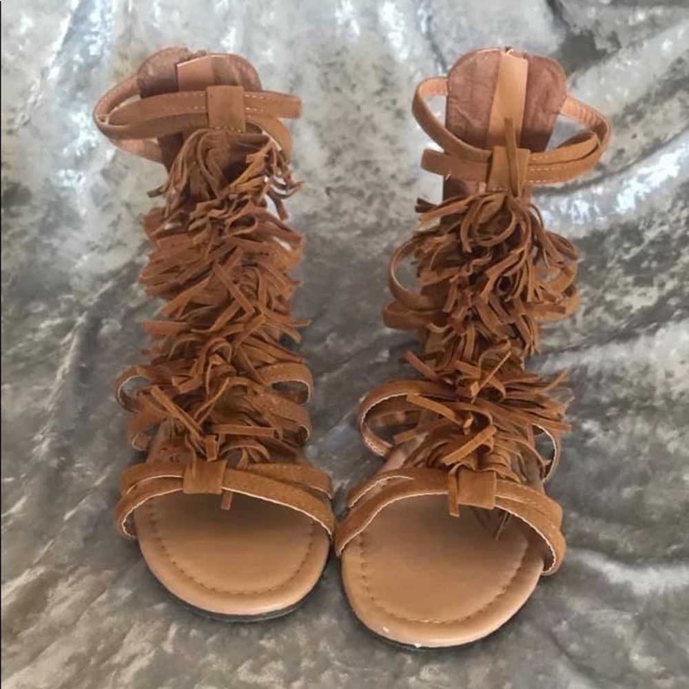 Suede look brown gladiator summer sandals 8.5 New